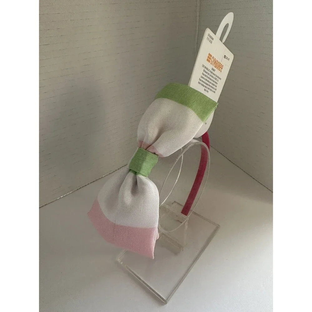 Gymboree Easter Girls Pink Green White Hair Bow Headband NEW NWT 2017